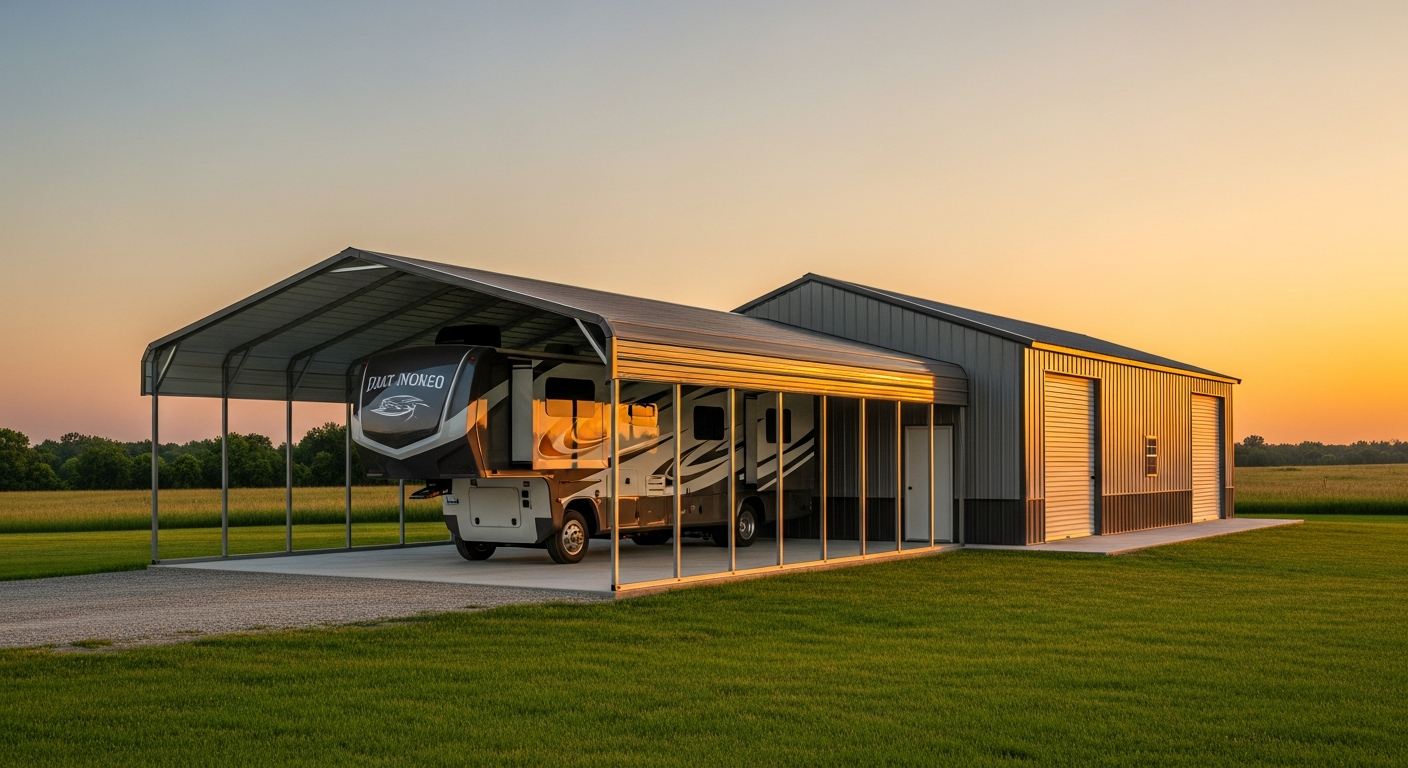 18x30x9 Three Car Carport | Arkansas Metal Structures